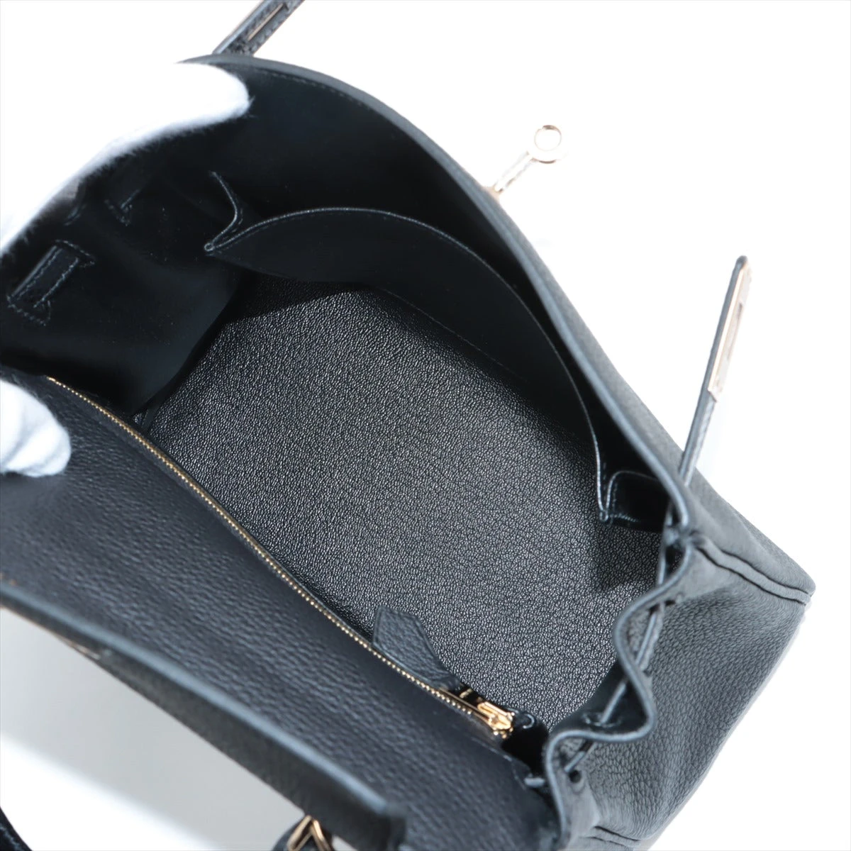 エルメス ケリー25タッチ トゴ×リザード ブラック ゴールド金具