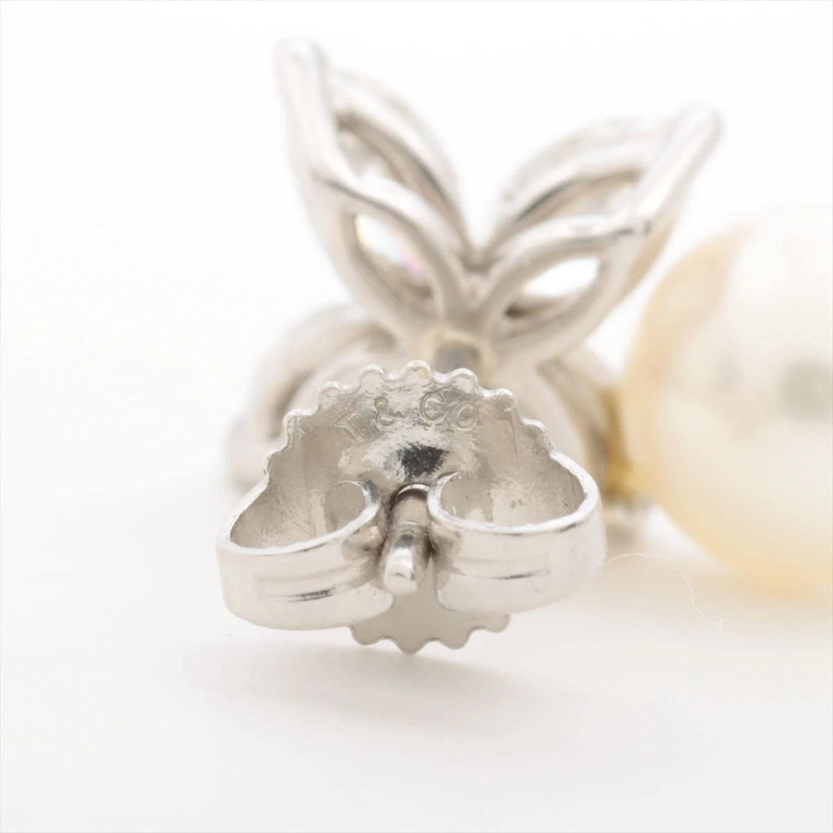 ティファニー ビクトリア ダイヤ パール ピアス Pt950 4.3g 約
