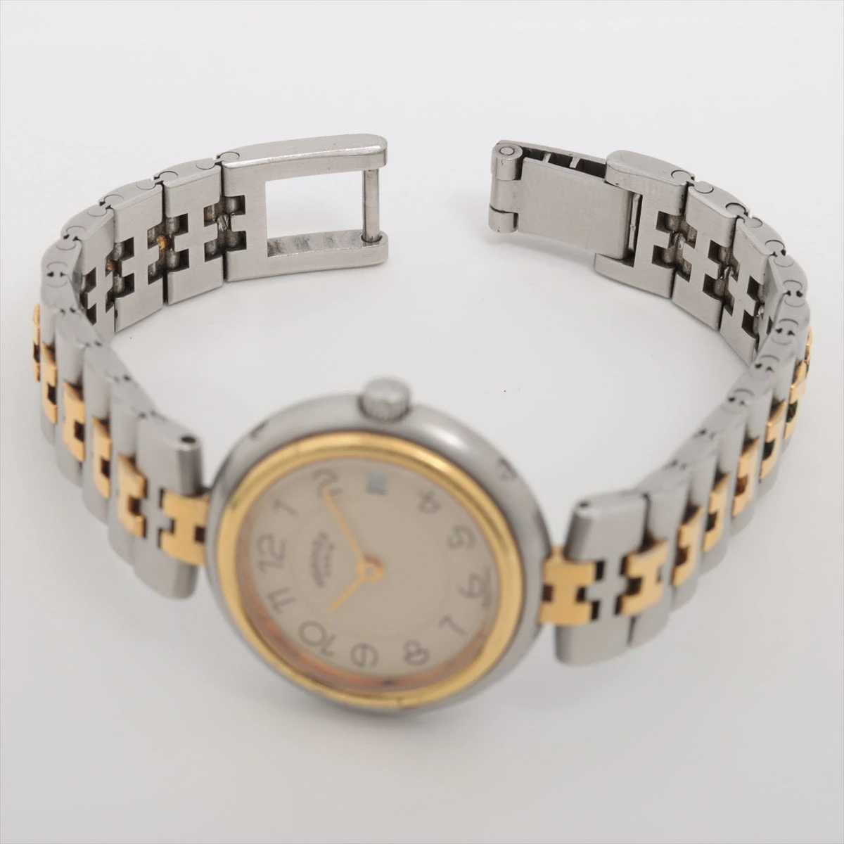 エルメス クリッパー SS×GP QZ アイボリー文字盤 DP016701｜中古