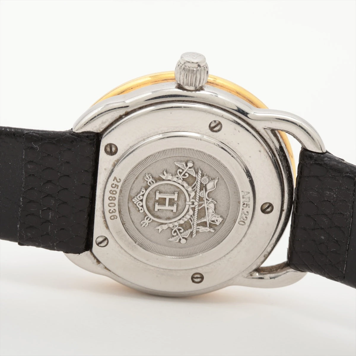 エルメス アルソー 白文字盤 コンビ Hバンド 腕時計 クォーツ ☆HERMES