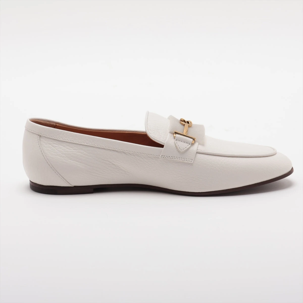未使用 TOD´S Tリング ローファー ＃38 ホワイト 24061065