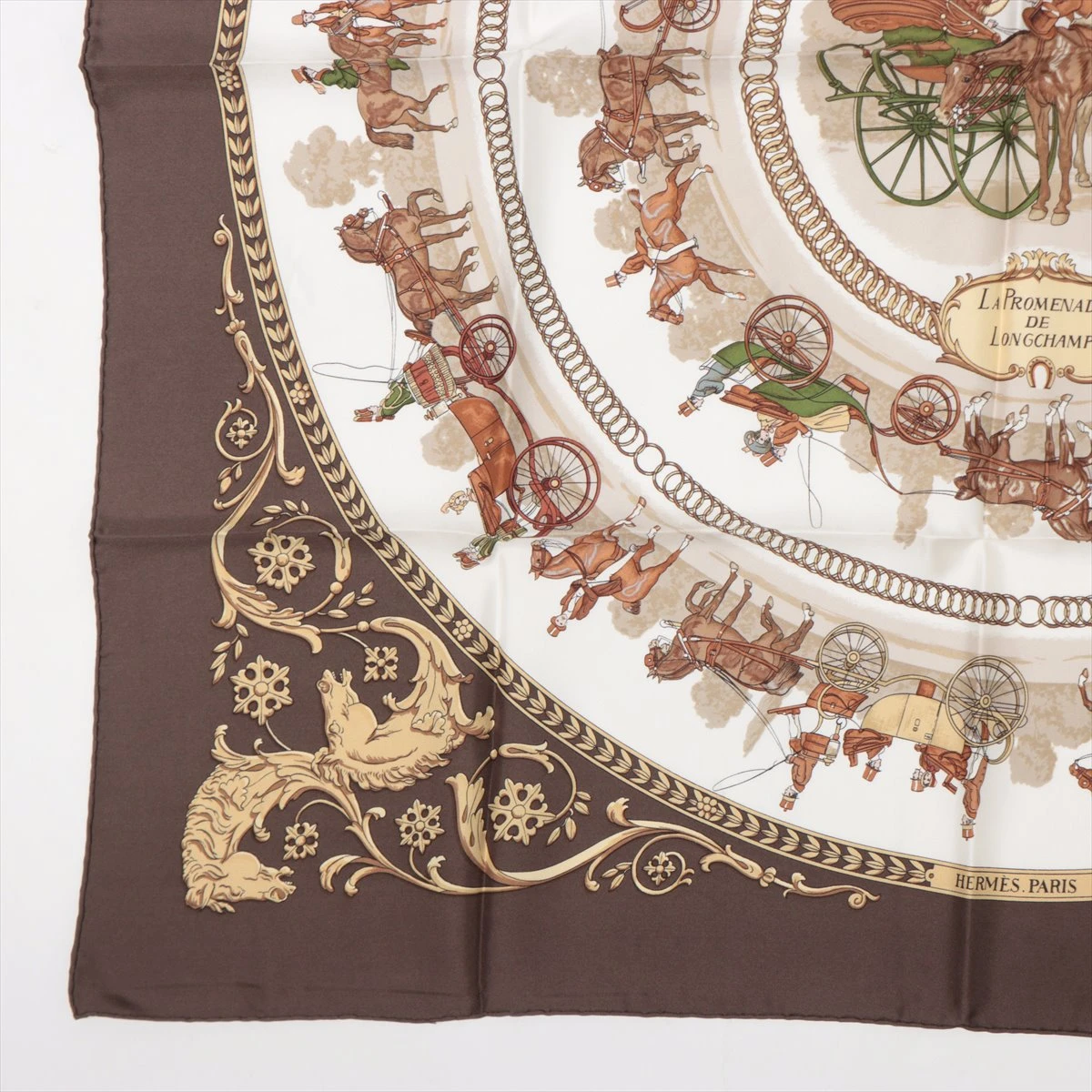 エルメス カレ90 LA PROMENADE DE LONGCHAMPS ロンシャンへの散歩