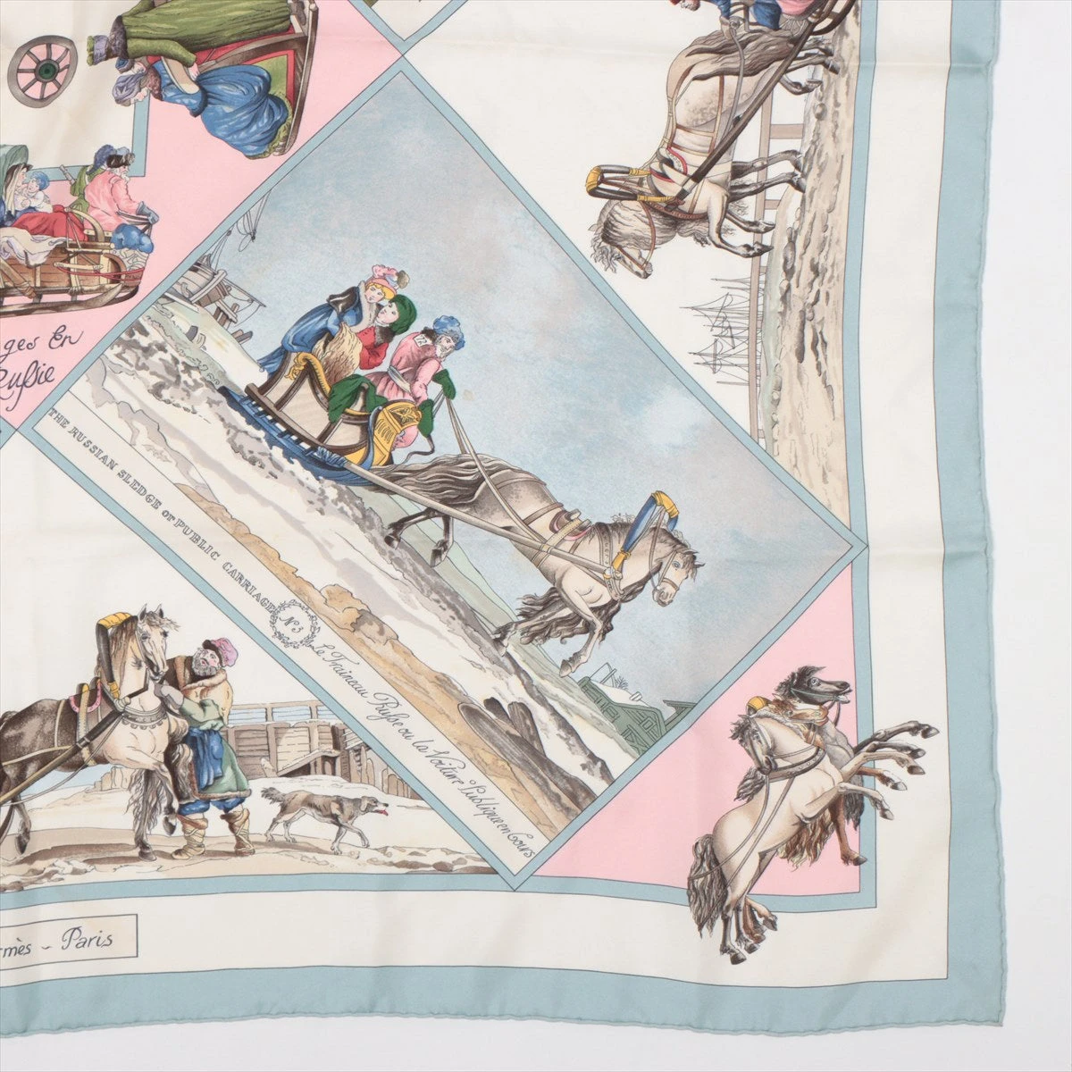 HELMES エルメス 大判スカーフ 「ロシア旅行」 エルメス カレ90