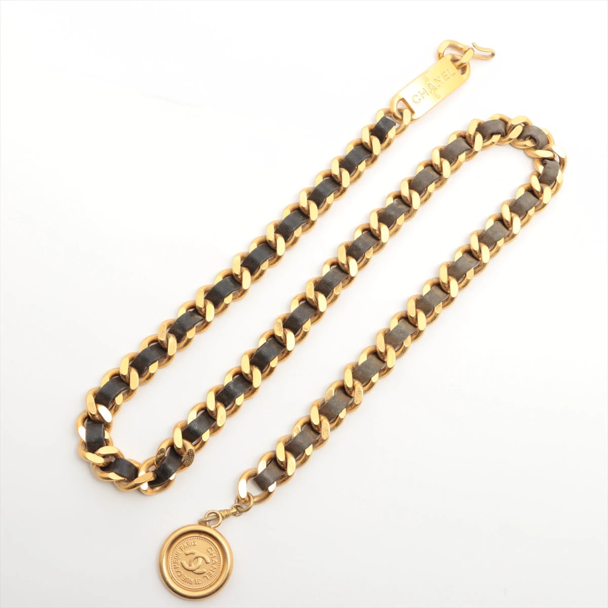 シャネル 31 RUE CAMBON 94A チェーンベルト GP×革 ブラック