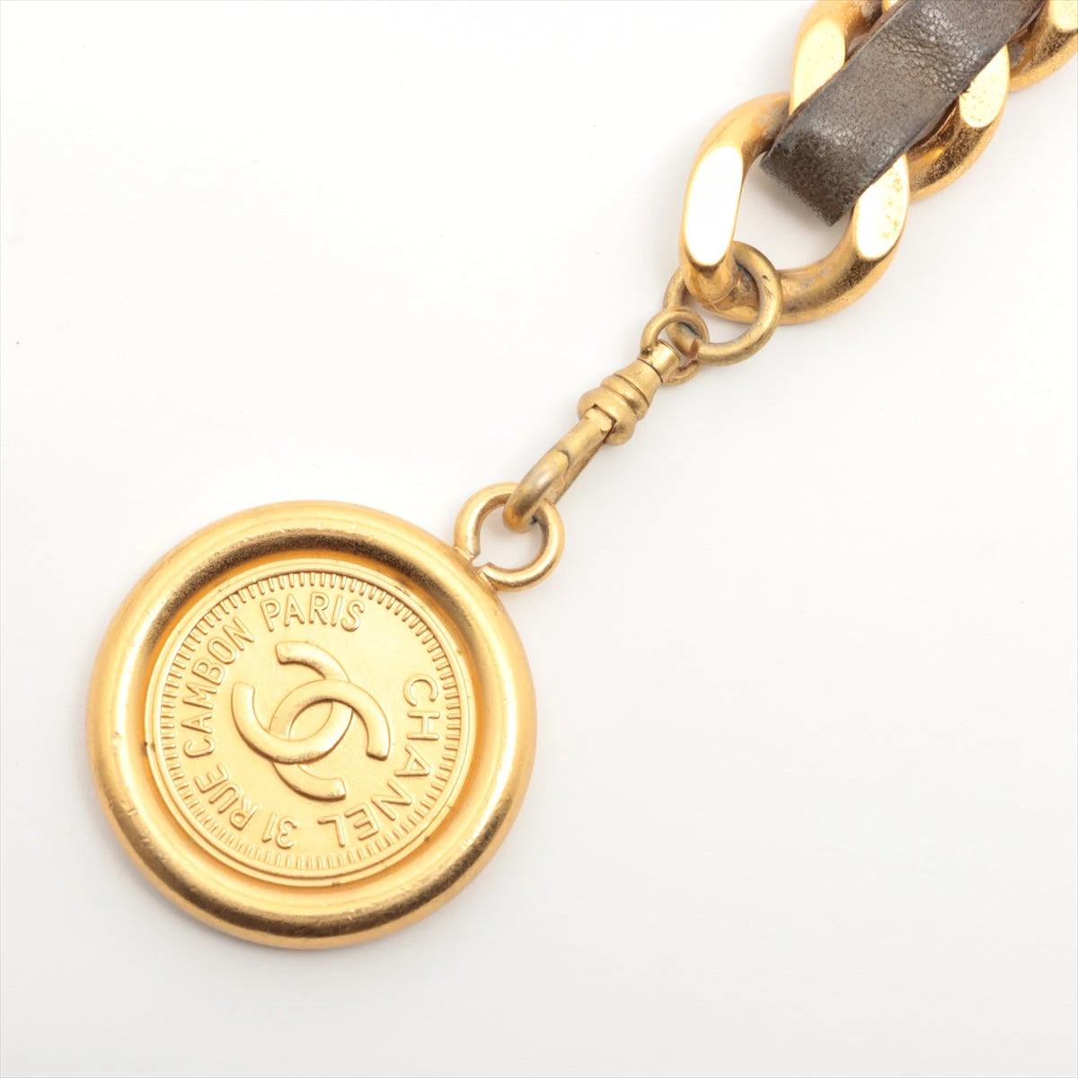 シャネル 31 RUE CAMBON 94A チェーンベルト GP×革 ブラック