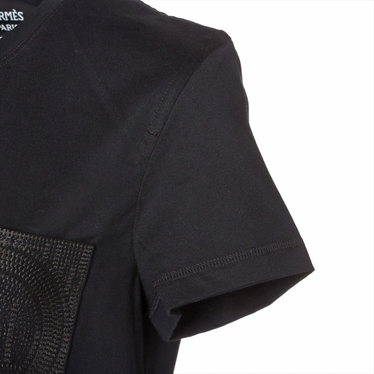 エルメス　tシャツ　黒　36 HERMES エルメス Tシャツ レディース36 ブラック コットン