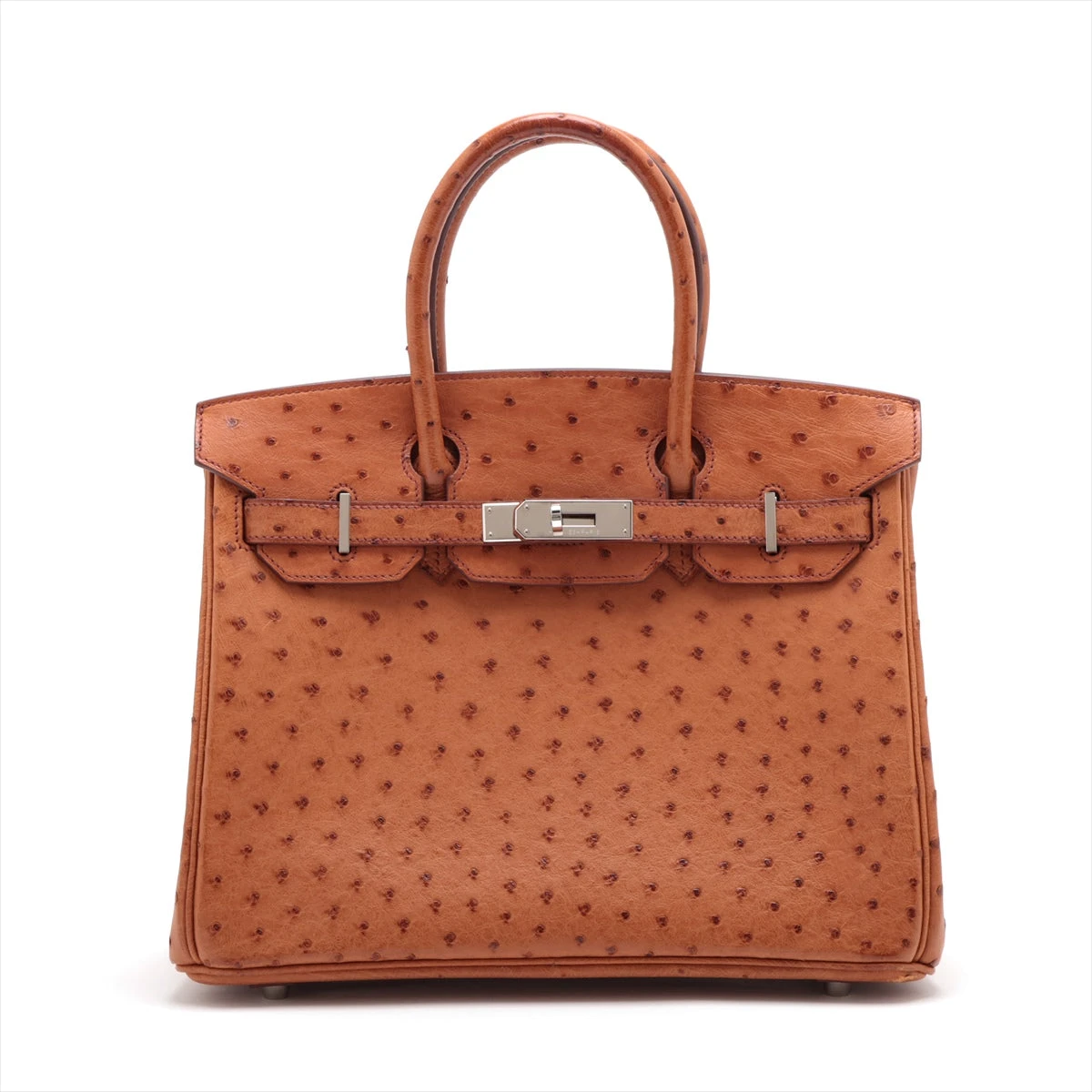 エルメス バーキン30 オーストリッチ ゴールド シルバー金具 □L:2008  