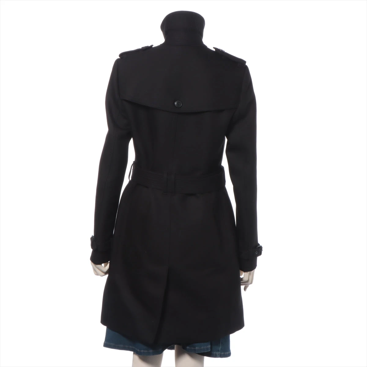 【極美品】バーバリーブリット トレンチコート XL 黒 ベルト フード取外可 極美品】バーバリーブリット トレンチコート XL 黒 ベルト