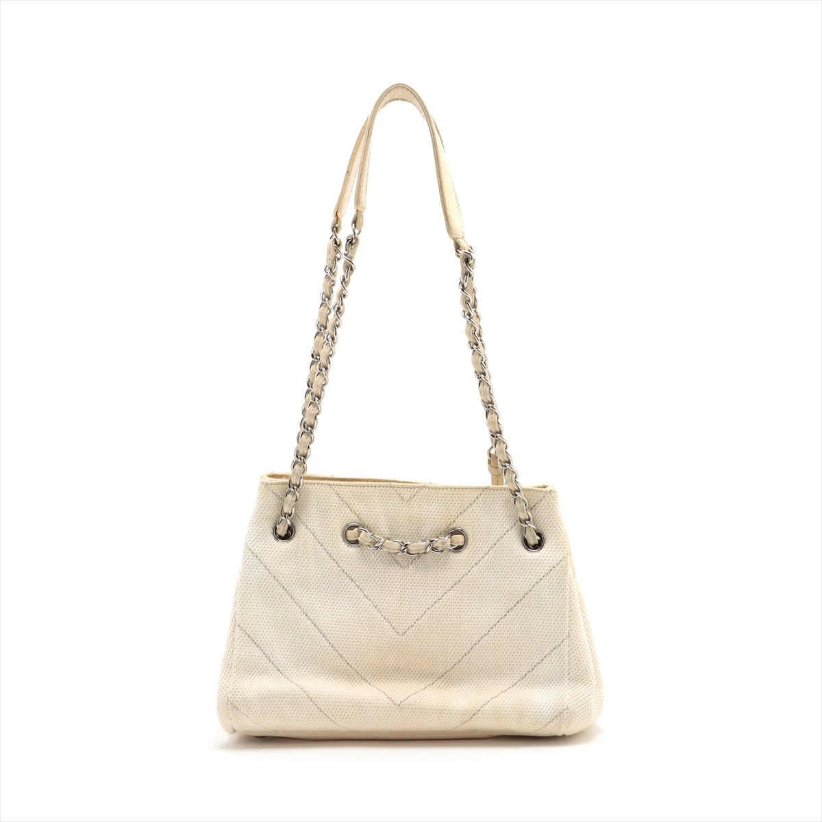 美品 11番台 CHANEL シャネル キャンバス チェーンショルダーバッグ シャネル Vステッチ キャンバス チェーンショルダーバッグ