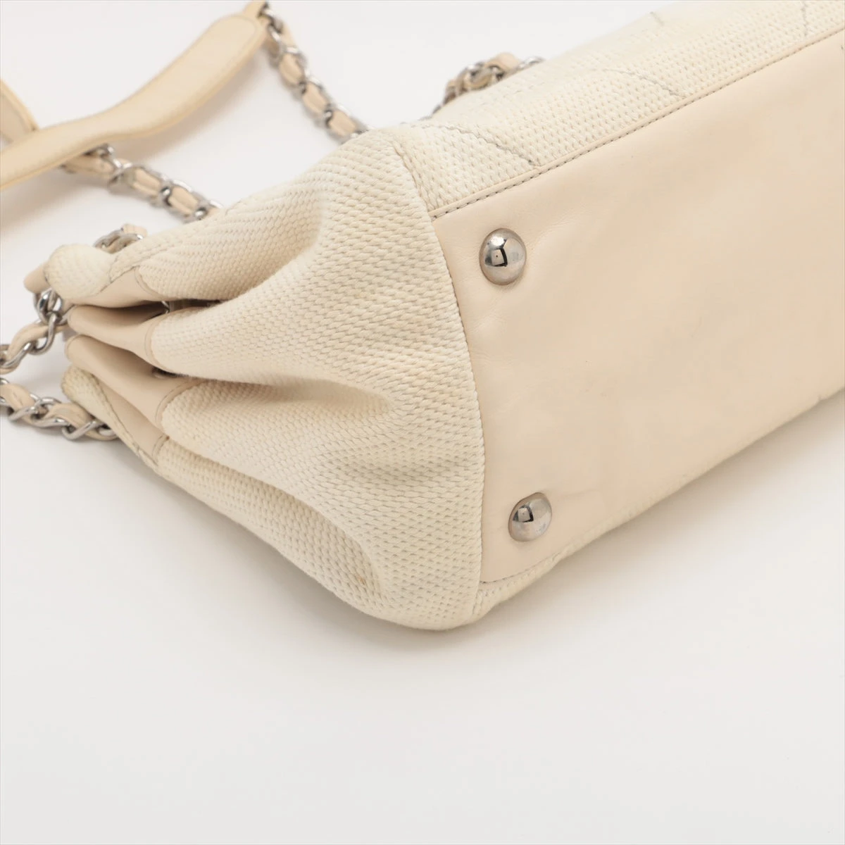 美品 11番台 CHANEL シャネル キャンバス チェーンショルダーバッグ シャネル Vステッチ キャンバス チェーンショルダーバッグ