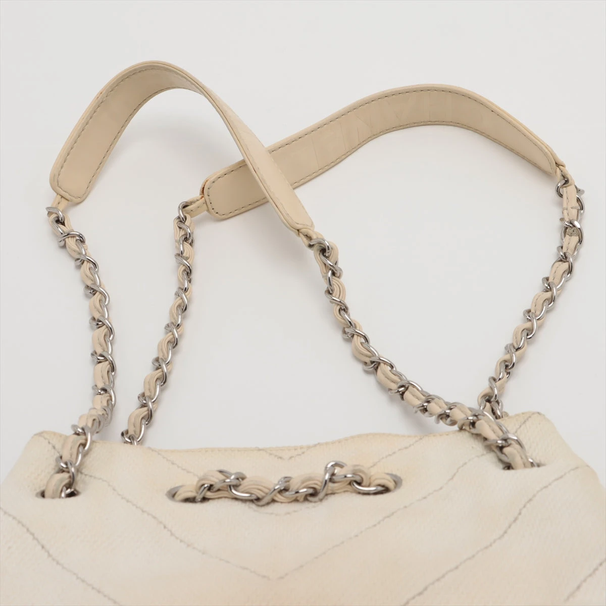 美品 11番台 CHANEL シャネル キャンバス チェーンショルダーバッグ シャネル Vステッチ キャンバス チェーンショルダーバッグ