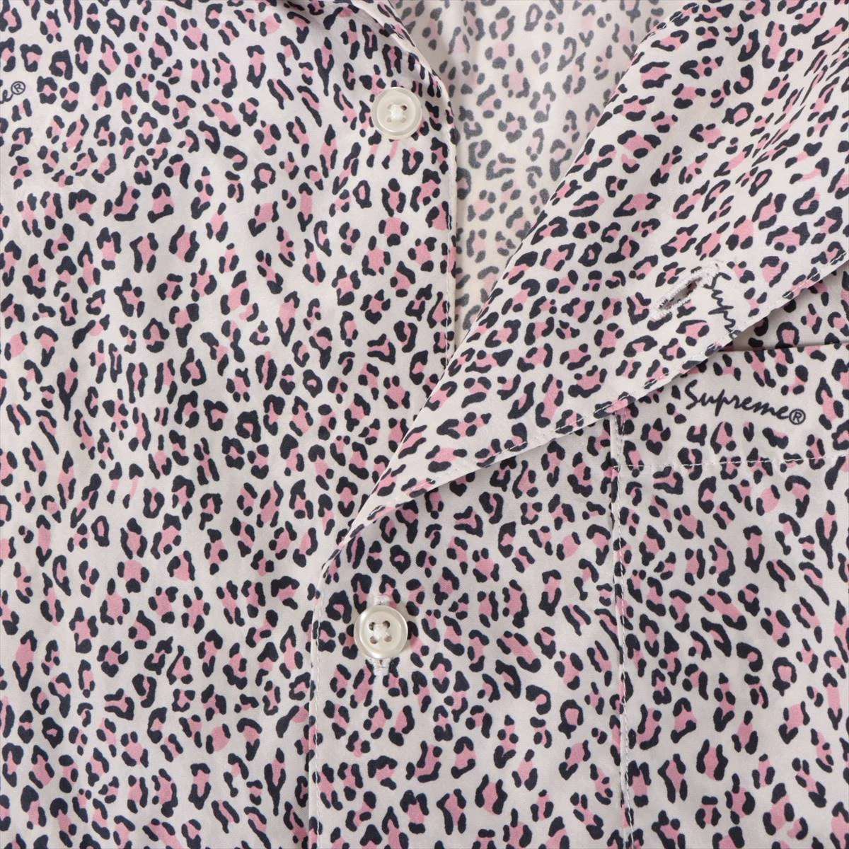 シュプリーム シルク シャツ XL メンズ ホワイト×ピンク