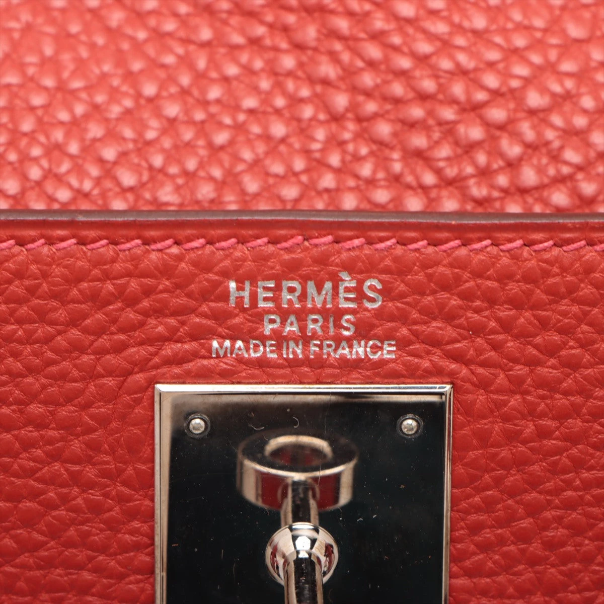 エルメス ケリー32 トゴ ルージュヴィフ シルバー金具 □H:2004年 