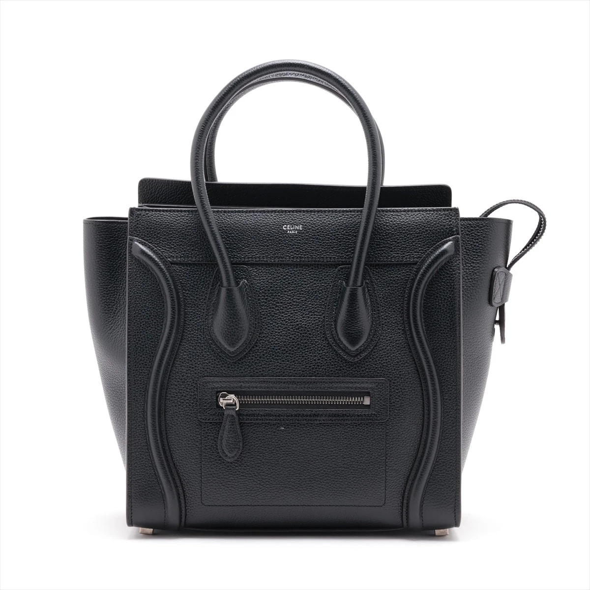 セリーヌ ラゲージ マイクロショッパー レザー ハンドバッグ ブラック