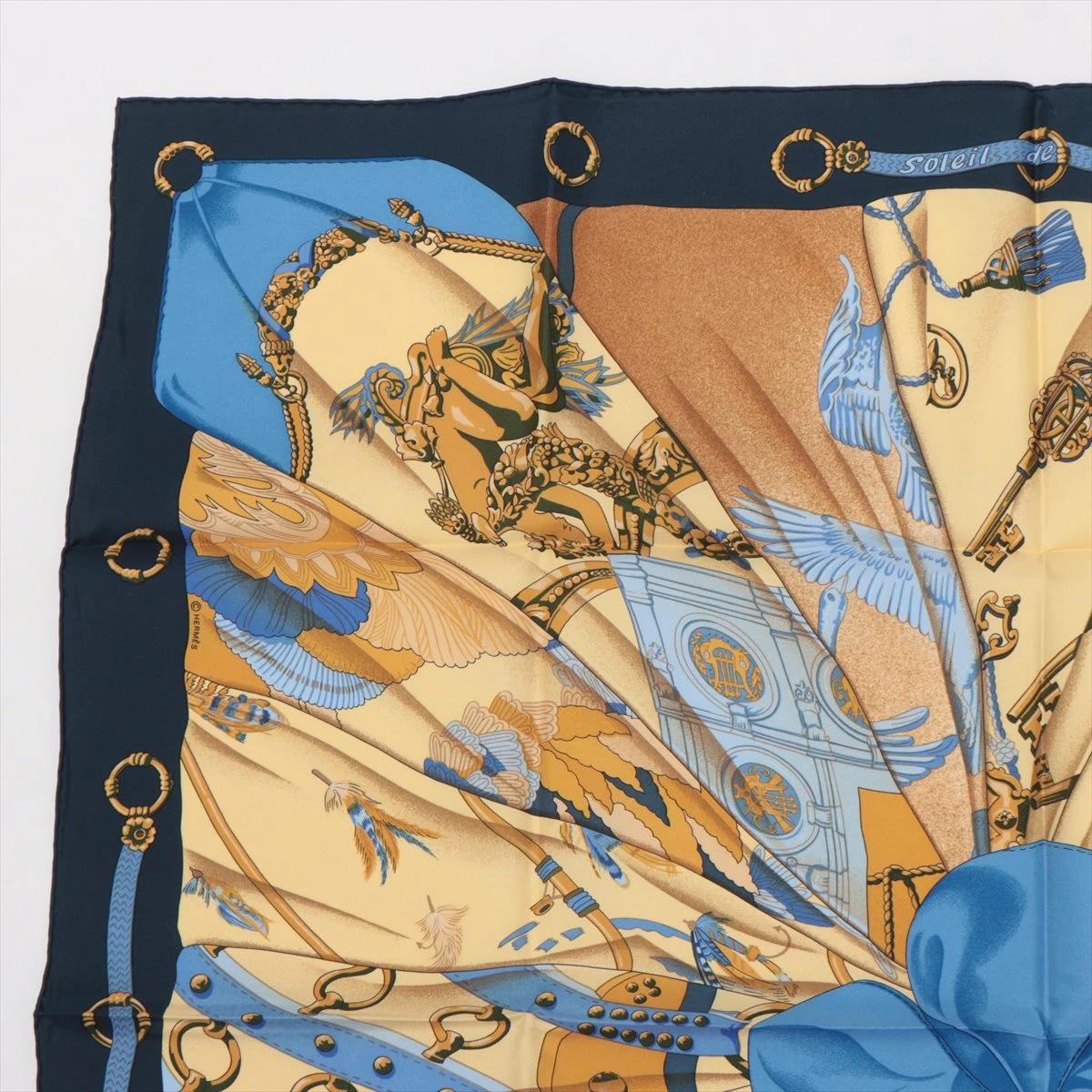 エルメス カレ90 soleil de soie シルクの太陽 スカーフ シルク