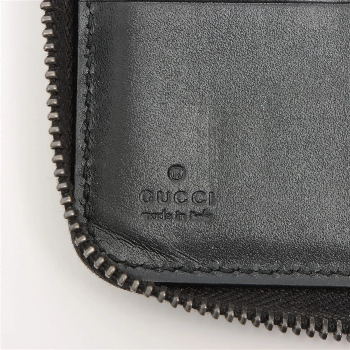GUCCI　グッチ　シマ　レザー　GG　ラウンドジップ　ウォレット　ブラック グッチ GUCCI 長財布 ラウンドファスナー GG シマ レザー 黒