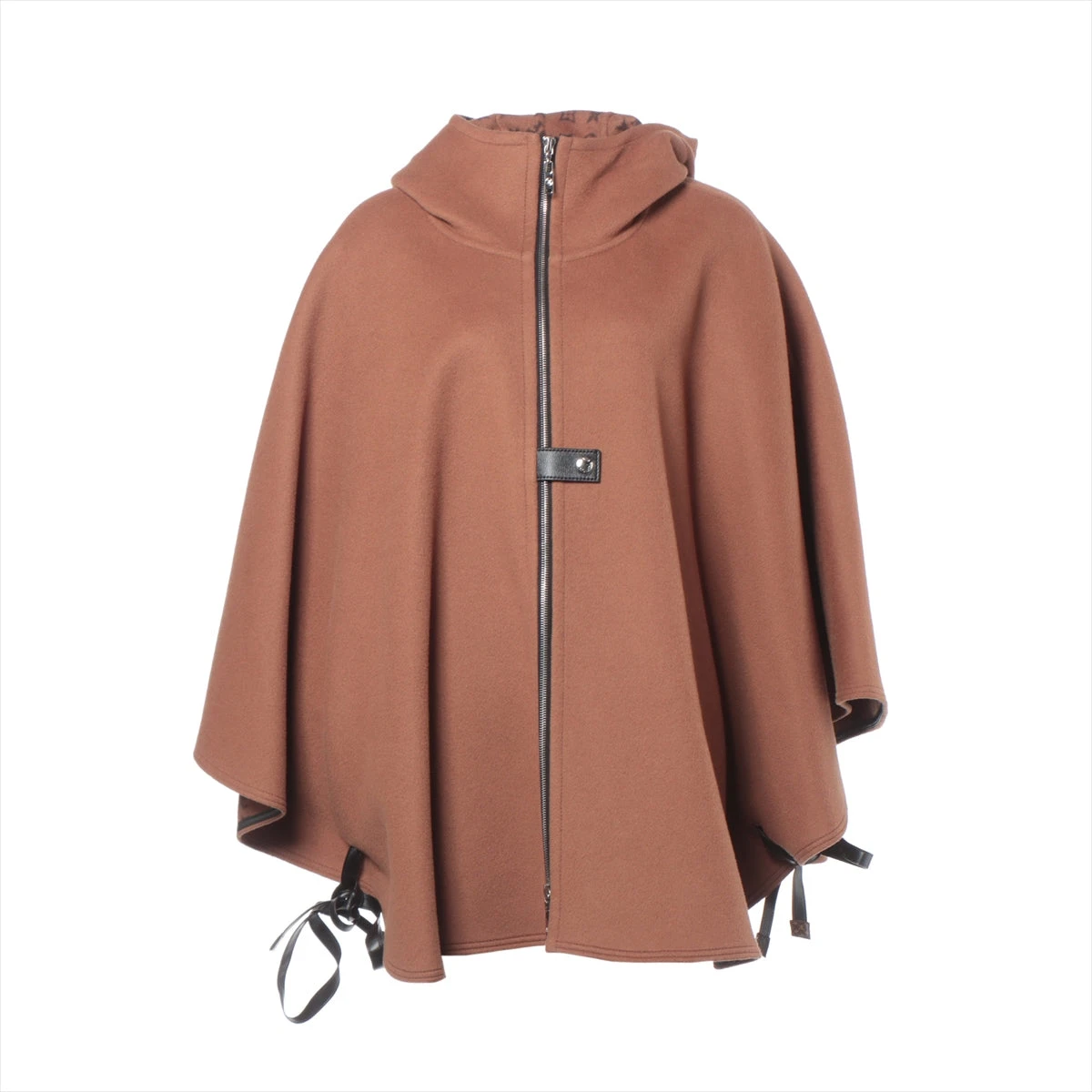 ヴィトン ウール×シルク ポンチョ 34 レディース ブラウン