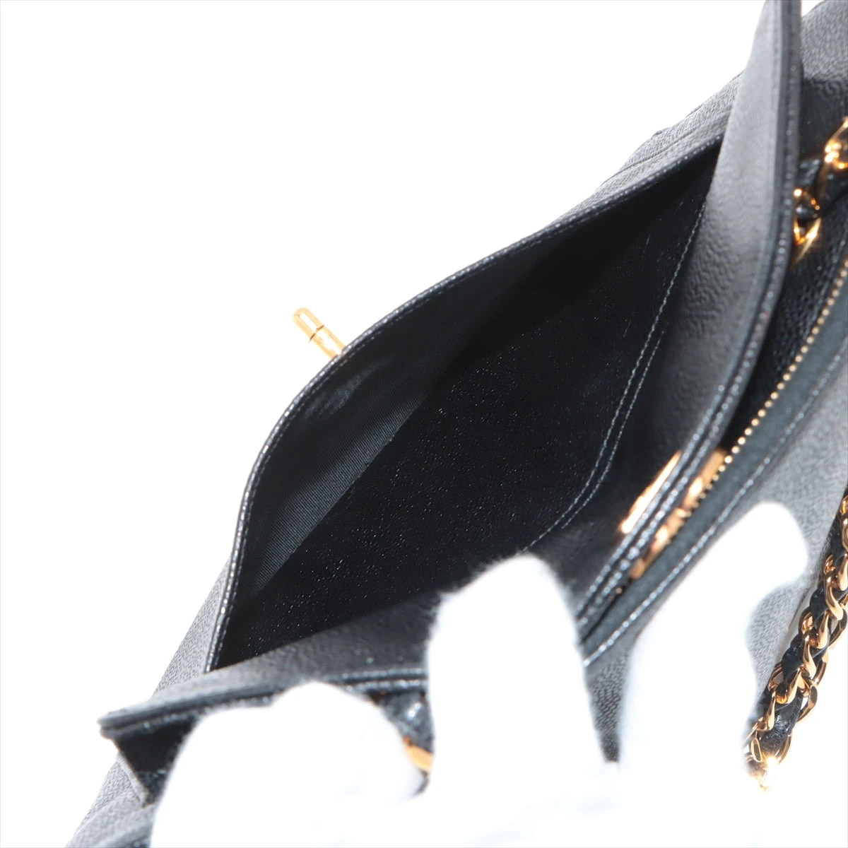CHANEL シャネル ブラック エナメルレザー ゴールド金具 ココマーク シャネル ココマーク レザー チェーンショルダーバッグ プッシュ