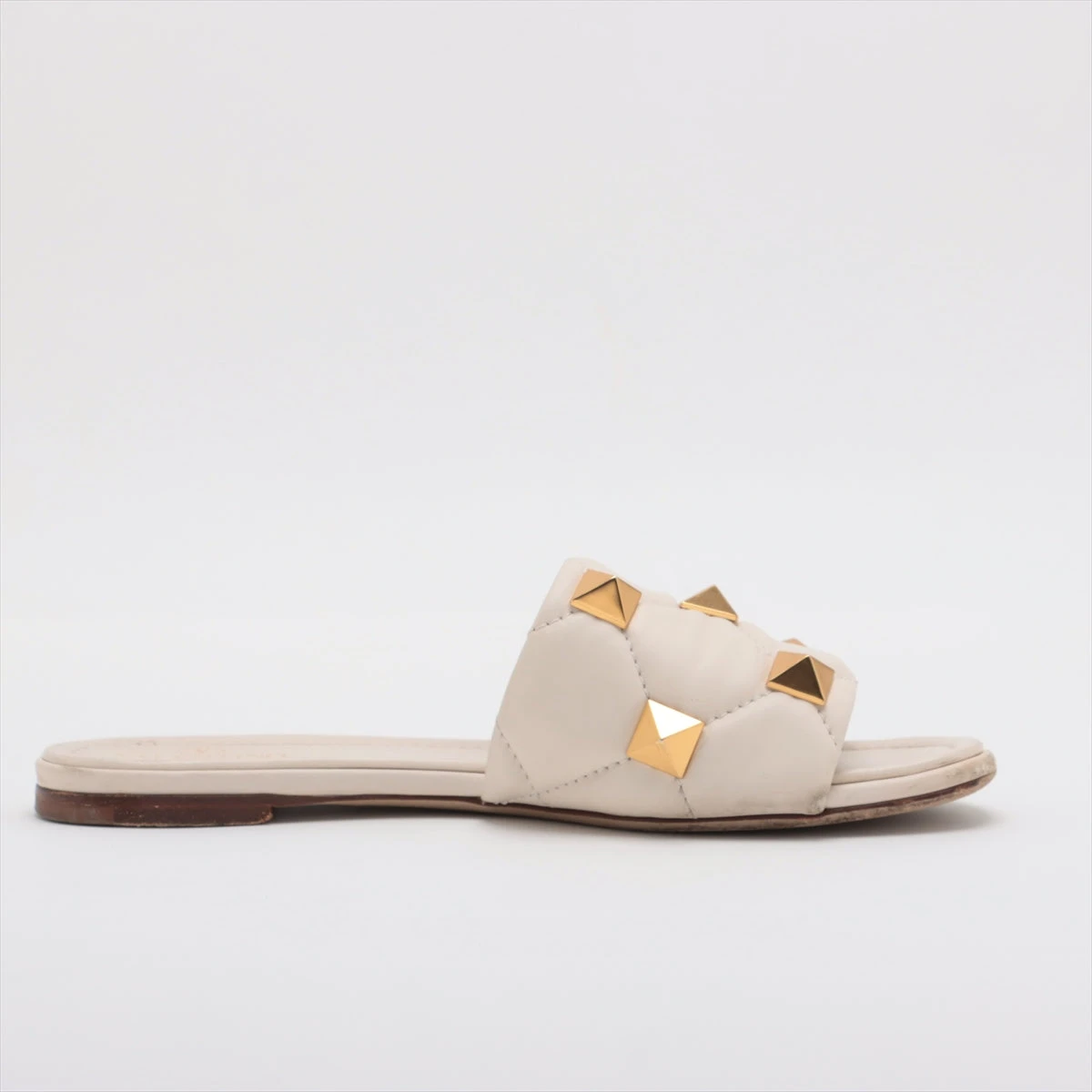 ヴァレンティノ　サンダル　37 ヴァレンティノガラヴァーニ ローマンスタッズ レザー サンダル