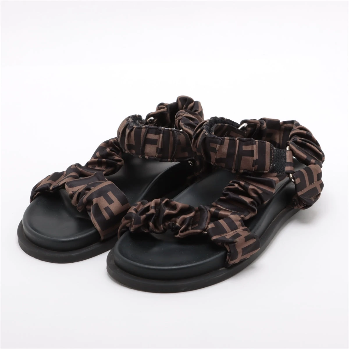 【新品未着用】FENDI ズッカ ウッド サンダル 未使用品 FENDI Zucca Leather and Elastic Band Running