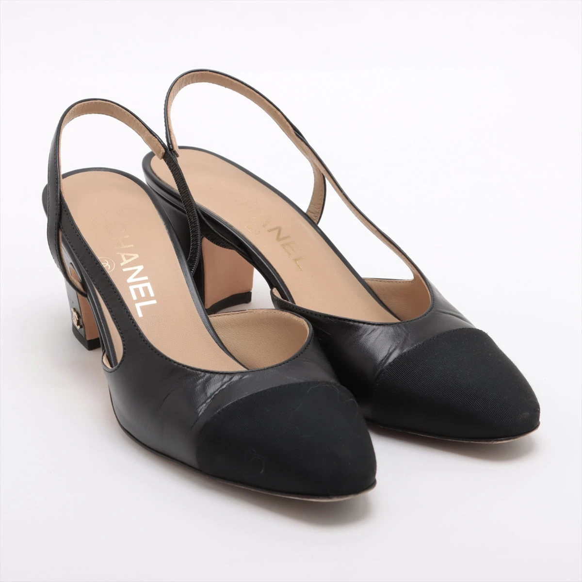 シャネル　バックストラップ　パンプス　38. シャネル ココマーク レザー ストラップパンプス 37 レディース