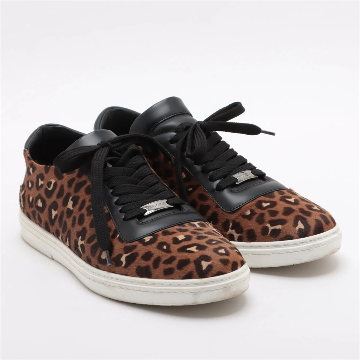 JIMMY CHOO ハラコ　シューズ　未使用 ジミーチュウ レザー×ハラコ スニーカー 40 メンズ レオパード