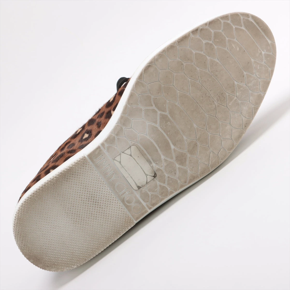 ジミーチュウ レザー×ハラコ スニーカー 40 メンズ レオパード