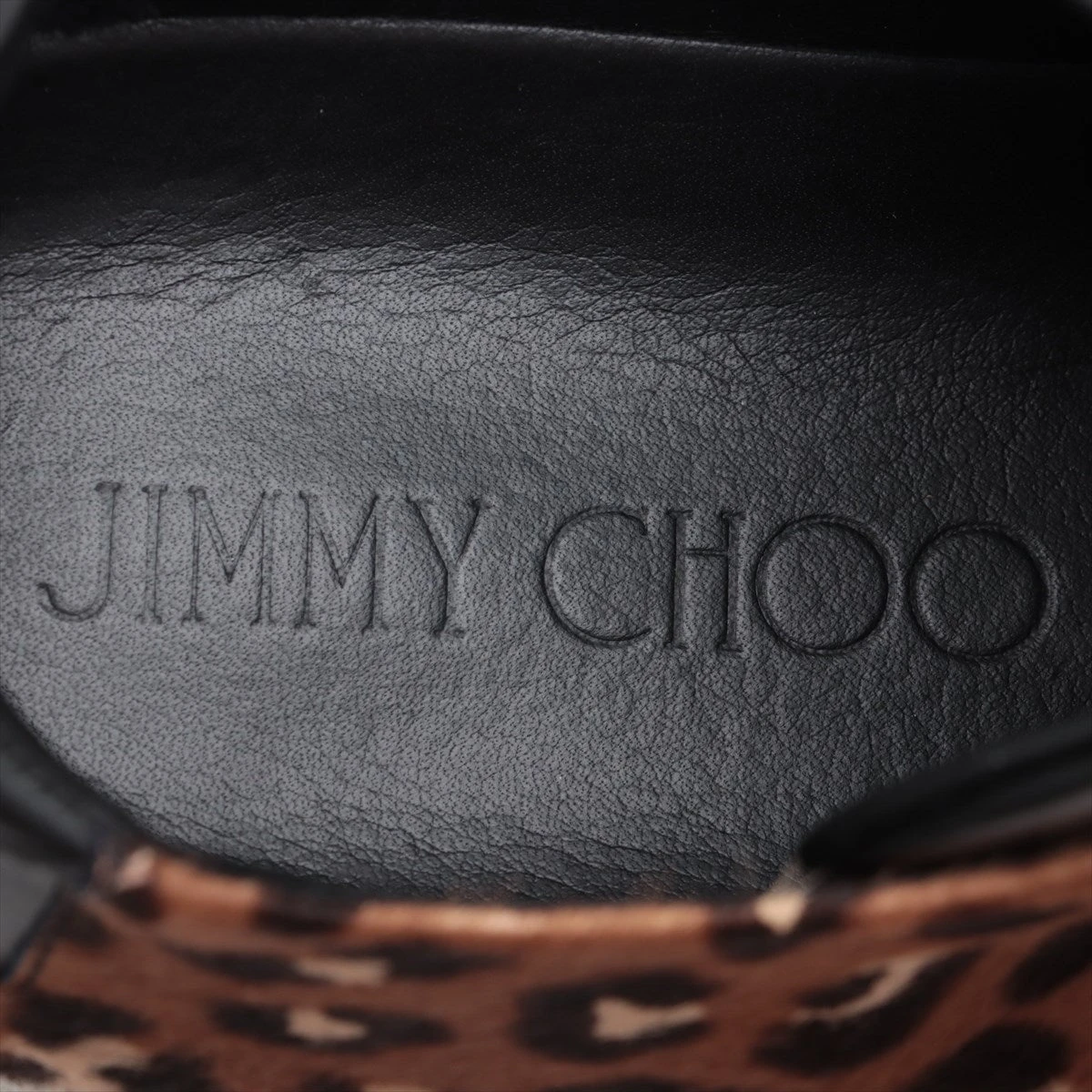 JIMMY CHOO ハラコ　シューズ　未使用 ジミーチュウ レザー×ハラコ スニーカー 40 メンズ レオパード