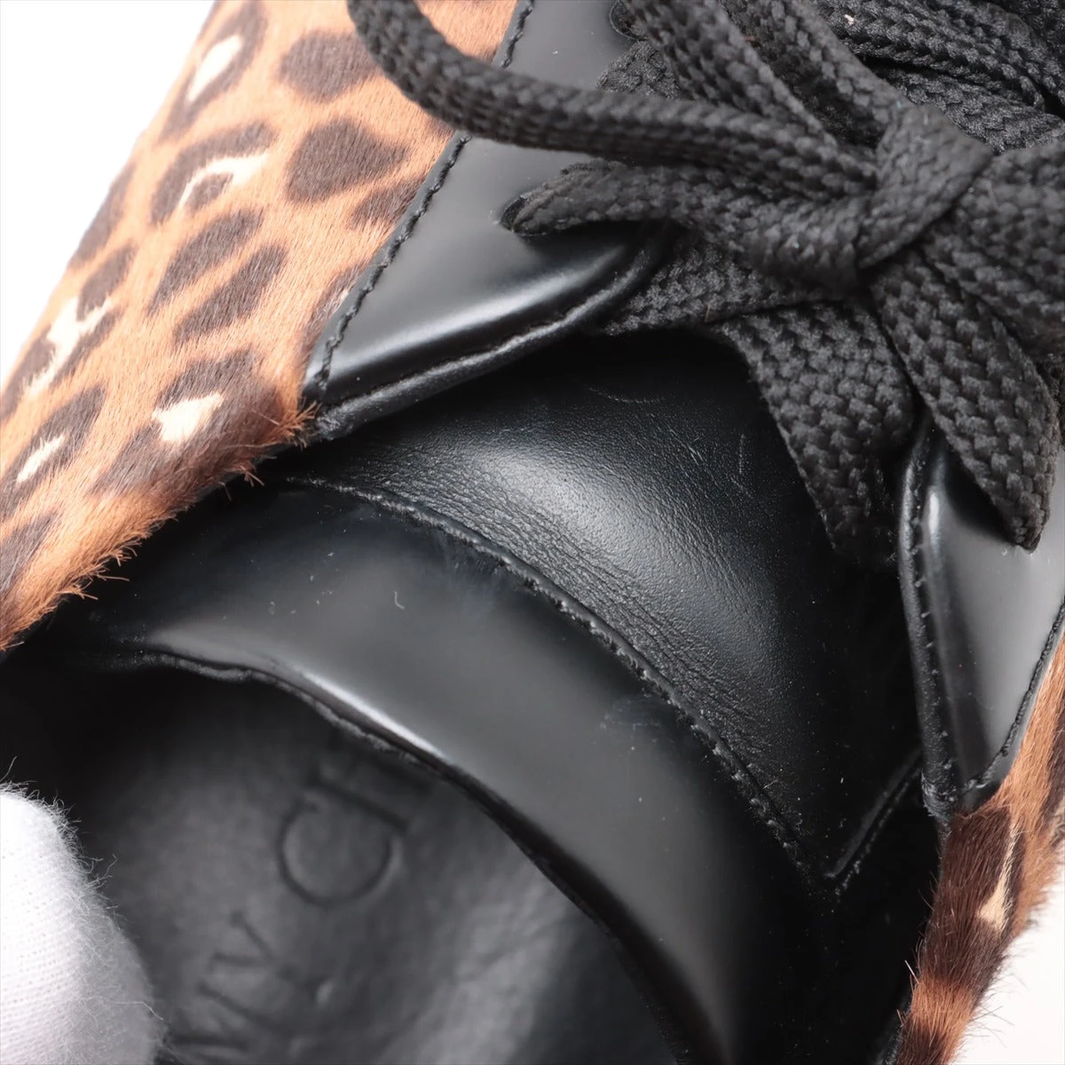 JIMMY CHOO ハラコ　シューズ　未使用 ジミーチュウ レザー×ハラコ スニーカー 40 メンズ レオパード