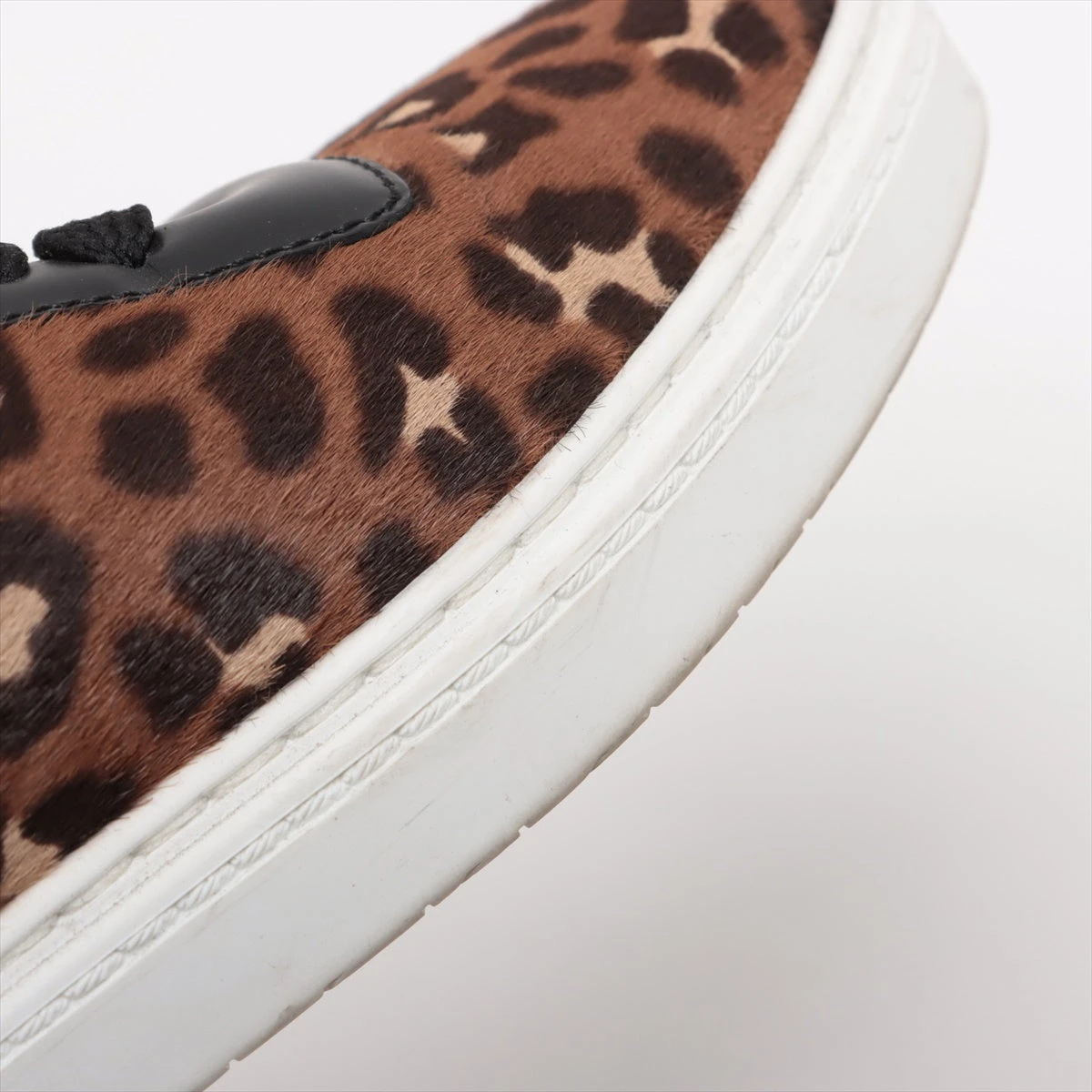 ジミーチュウ レザー×ハラコ スニーカー 40 メンズ レオパード