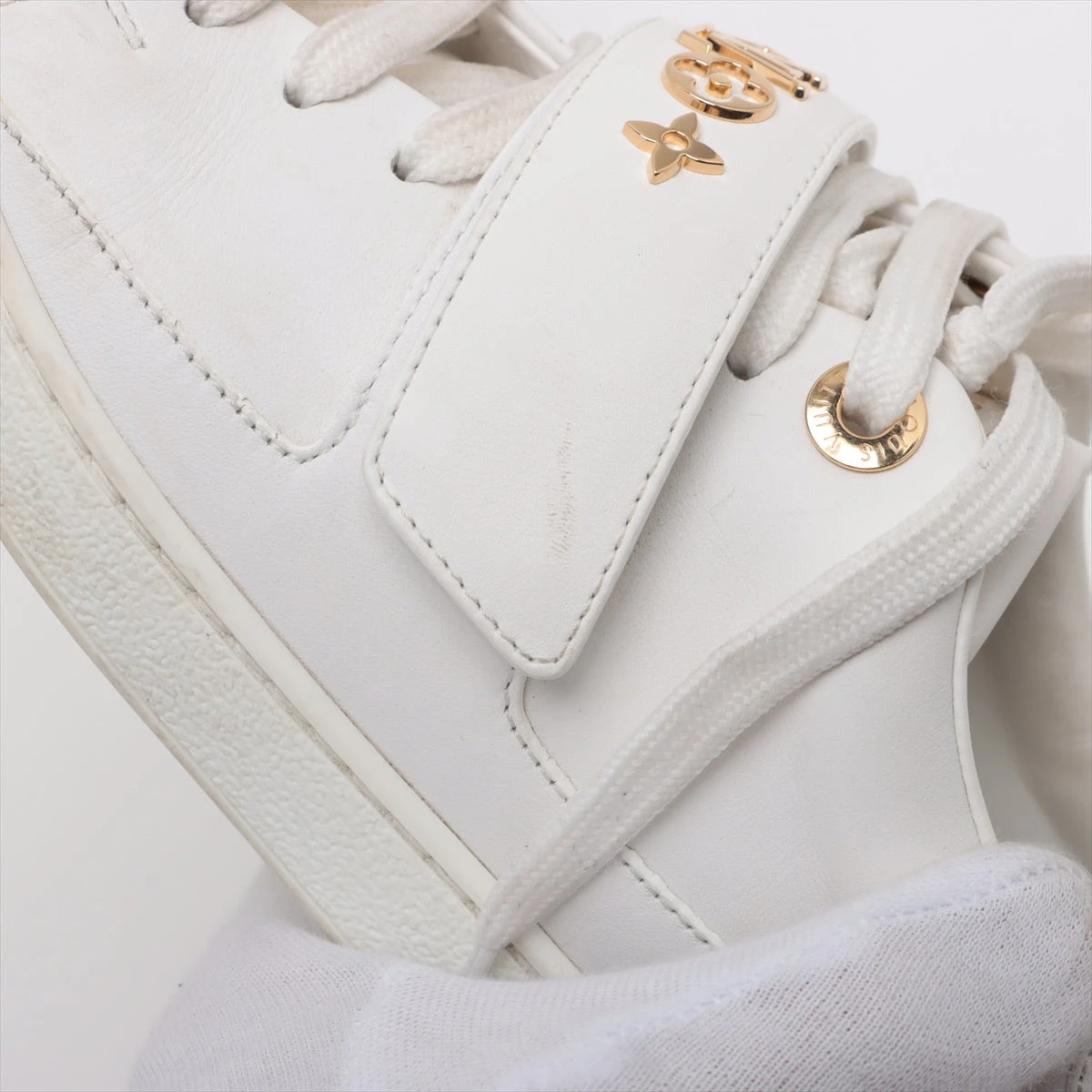 【LOUIS VUITTON】モノグラムフラワー♪トレーナー スニーカー ヴィトン フロントローライン 21年 レザー スニーカー 34