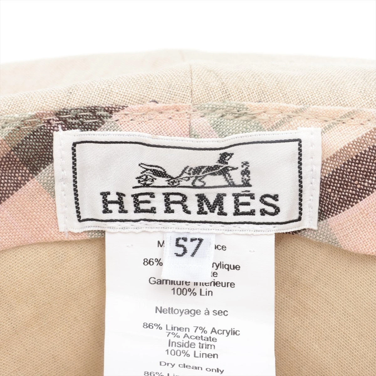 エルメス セリエ コットン100% バケットハット 帽子 サイズ57