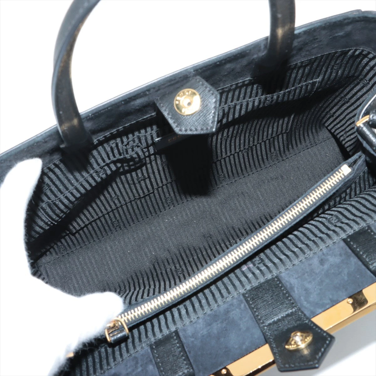 高級＊FENDI トゥジュール 2WAY ハンドバッグ 8BH250 ブラック フェンディ トゥージュール レザー 2WAYハンドバッグ ブラック