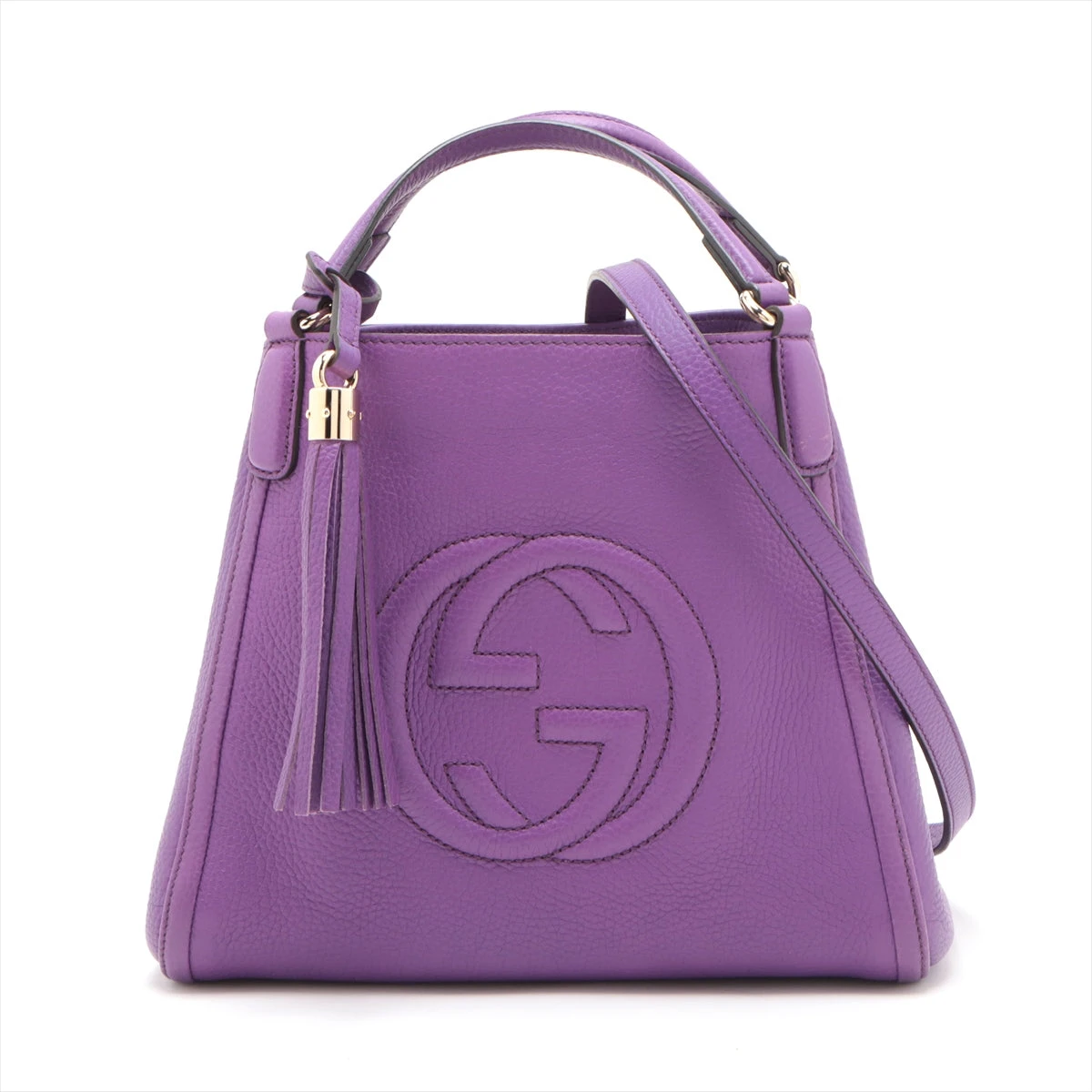 グッチ パープルレザー 2way ハンドバッグ