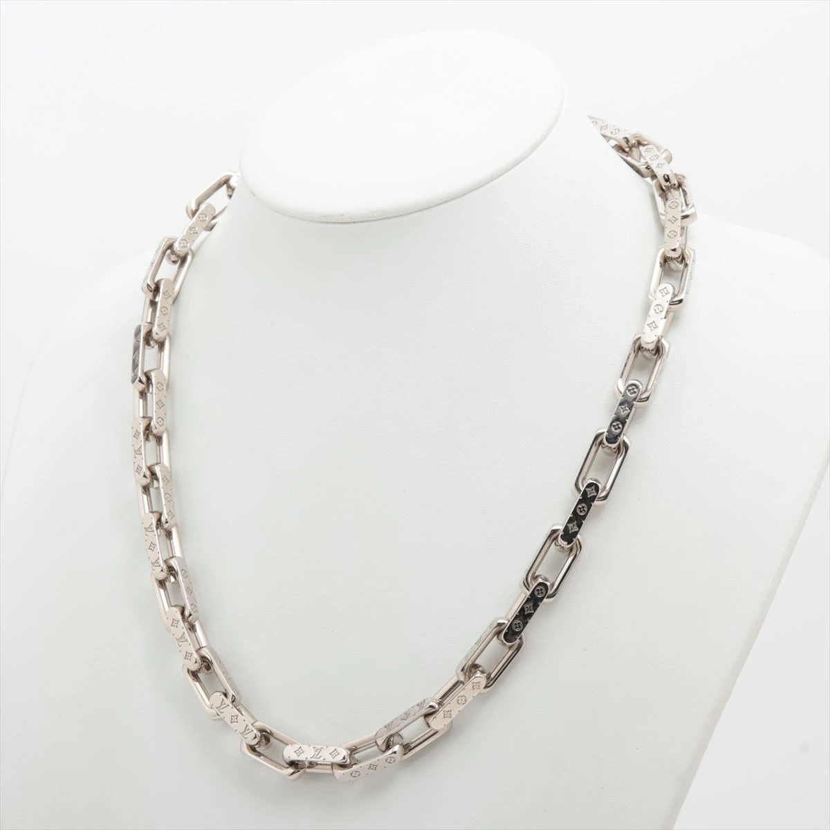 ◇ルイヴィトン◇M64196/コリエ/チェーン/モノグラム/ネックレス/シルバー 美品）ルイ ヴィトン LOUIS VUITTON コリエ チェーン モノグラム