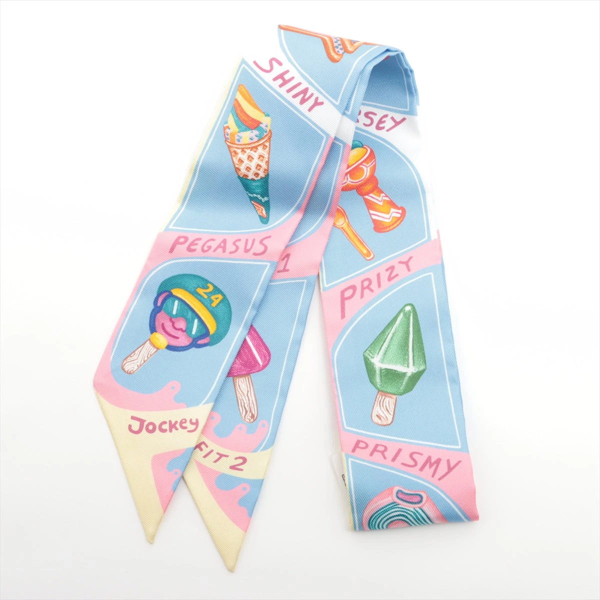 HERMES キュートなアイスクリーム柄のツイリー エルメス ツイリー Funny Ice Cream ファニー アイスクリーム