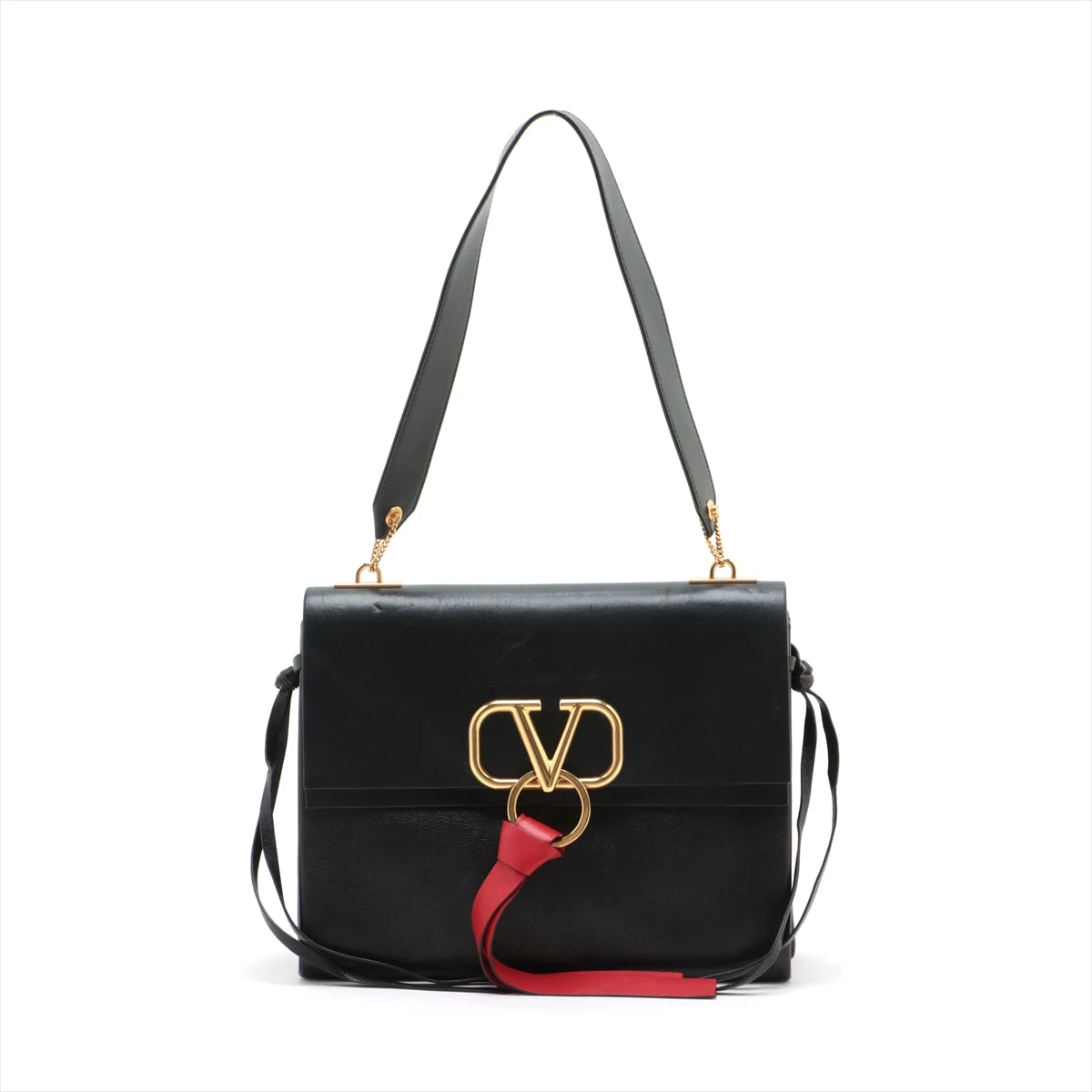 VALENTINO ガラヴァーニ Vスリング レザーショルダーバッグ ヴァレンティノガラヴァーニ Vスリング レザー ショルダーバッグ