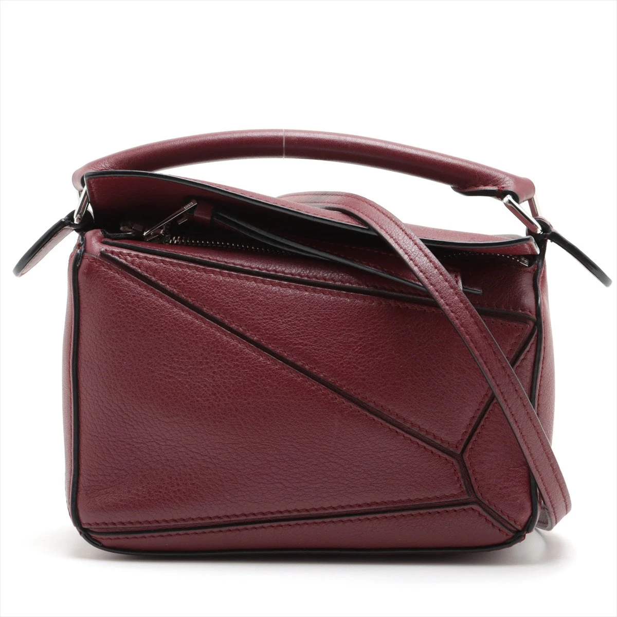 ロエベ ミニパズルバッグ レザー 2WAYショルダーバッグ ボルドー