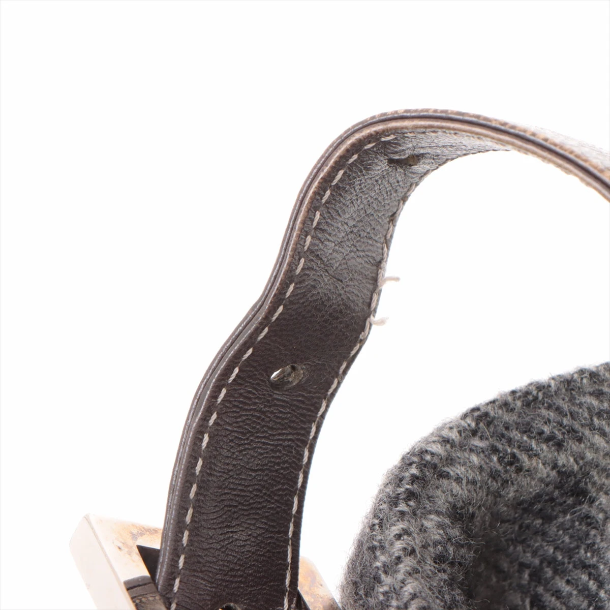 FENDI マンマバッグ　カシミヤ100% グレー ショルダーバッグ フェンディ ズッカ マンマバケット カシミヤ ワンショルダー