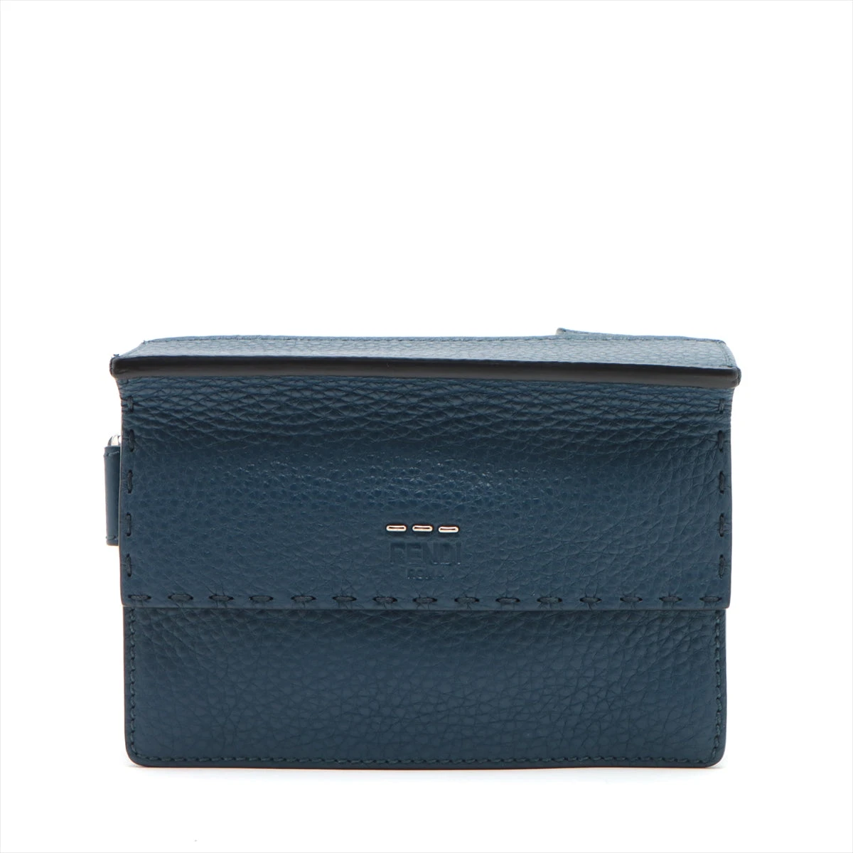 美品 フェンディ 7VA438 レザー セレリア ボディバッグ 紺 レディース