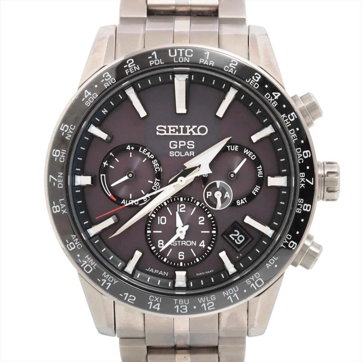 セイコー SEIKO アストロン 5X53-0AB0 セイコー アストロン GPS 5X53-0AB0 TI×CE ソーラー 黒文字盤