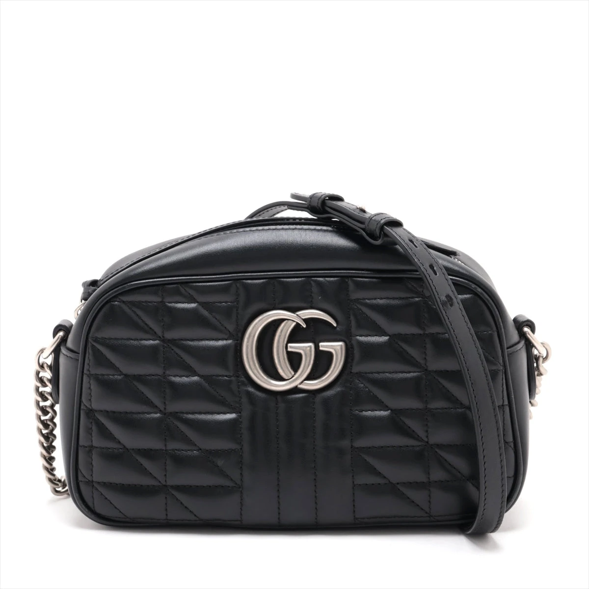 グッチ GGマーモント レザー ショルダーバッグ ブラック 447632  