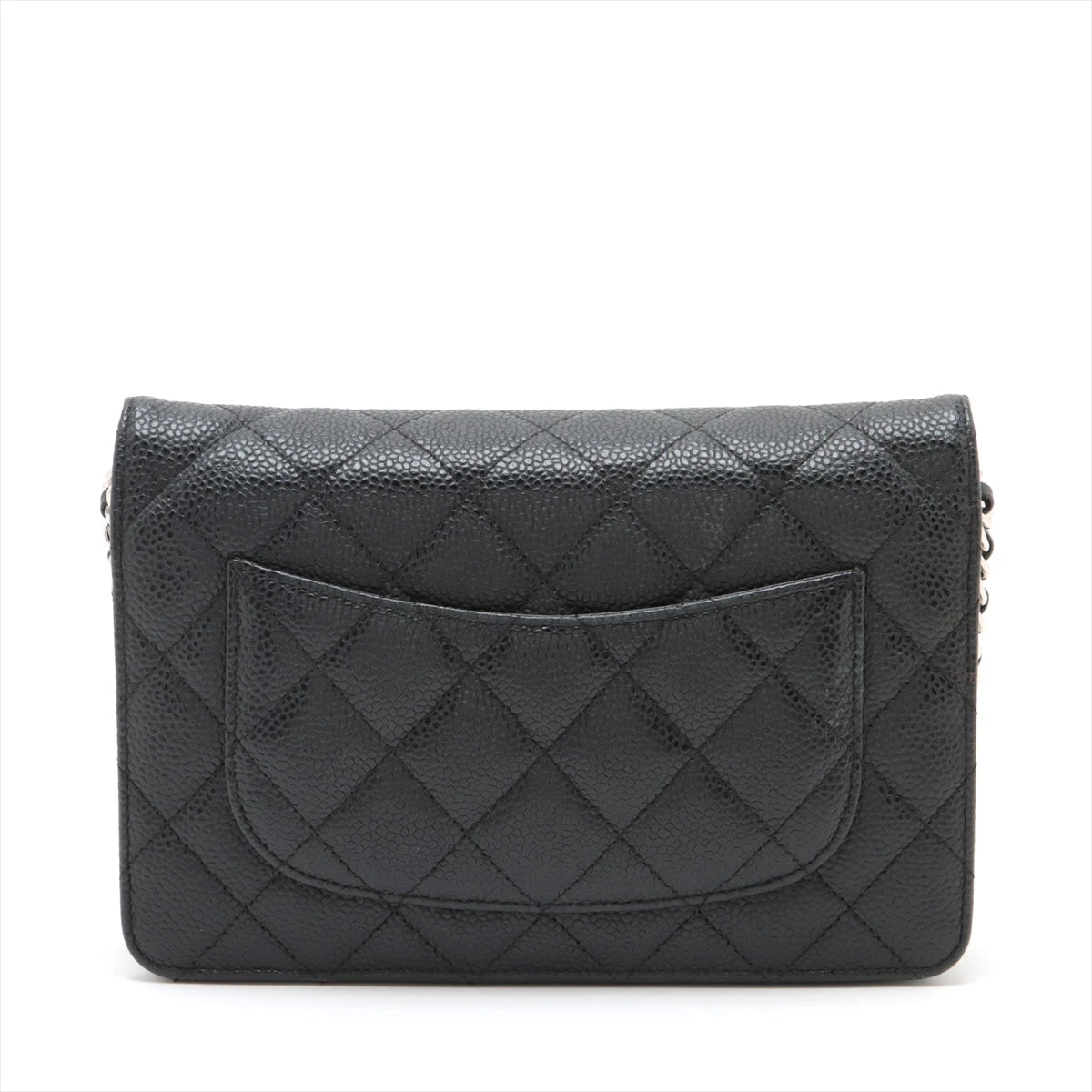 シャネル マトラッセ キャビアスキン チェーンウォレット ブラック