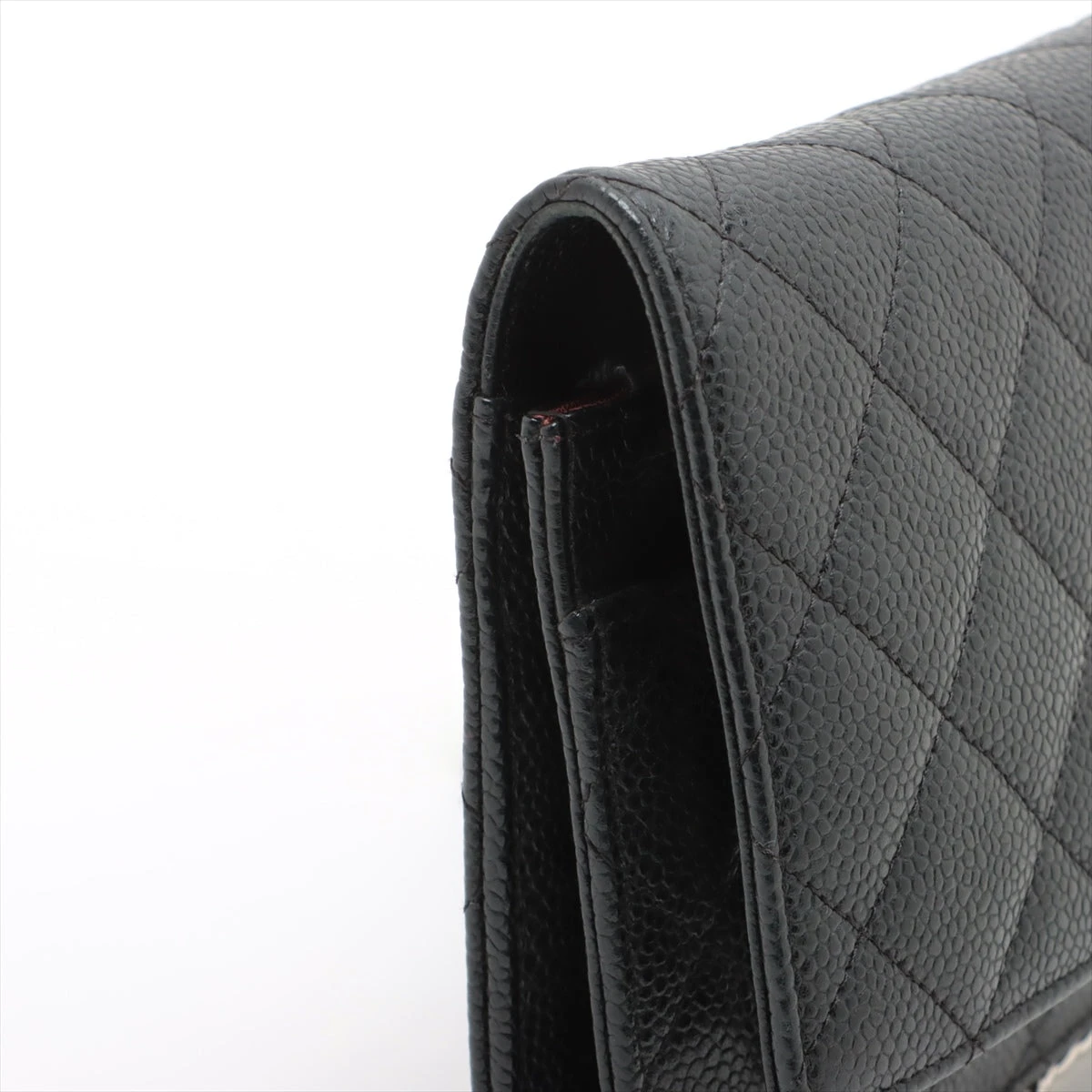 チェーンウォレット♡ キャビアスキン　シルバー金具 CHANEL】シャネル チェーンウォレット ブラック×シルバー金具