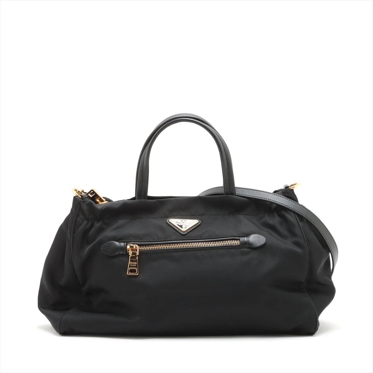 プラダ テスート ナイロン×レザー 2WAYハンドバッグ ブラック B1843M  