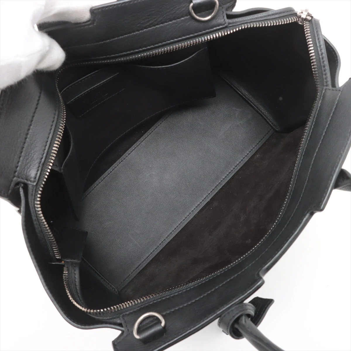 SAINT LAURENT ダウンタウンカバス レザー×スタッズ ハンドバッグ