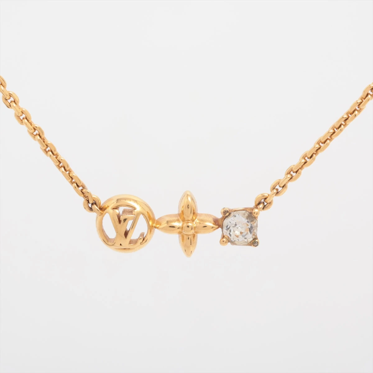 ルイ ヴィトン コリエ プティ ネックレス ラインストーン M00368 ヴィトン M00368 コリエ プティ ルイ ネックレス GP×ライン
