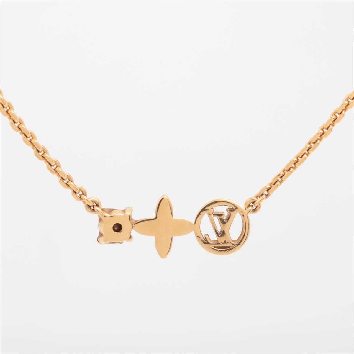 ルイ ヴィトン コリエ プティ ネックレス ラインストーン M00368 ヴィトン M00368 コリエ プティ ルイ ネックレス GP×ライン