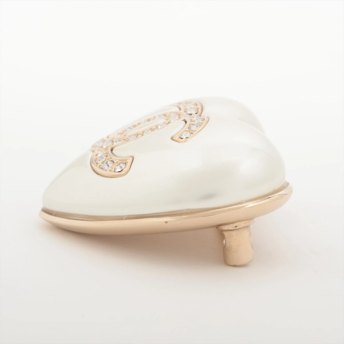 シャネル ココマーク C24A ブローチ GP×ラインストーン×フェイクパール