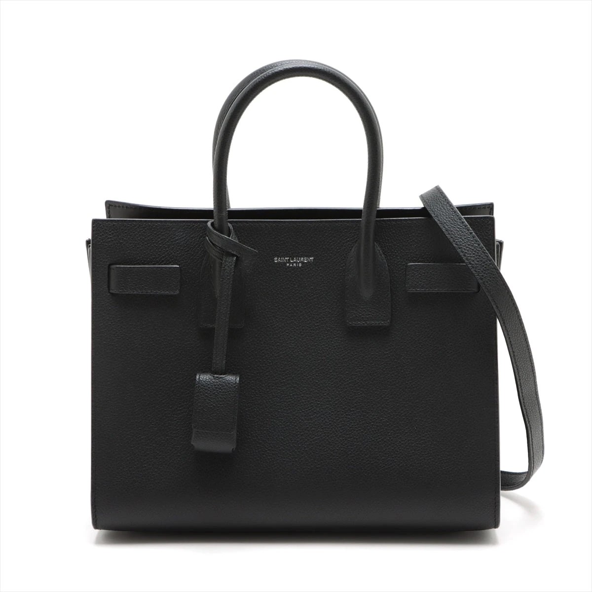 美品　サンローラン　パリ　レザー　2way  ハンドバッグ　ブラック サンローランパリ カレッジ レザー 2WAYハンドバッグ ブラック